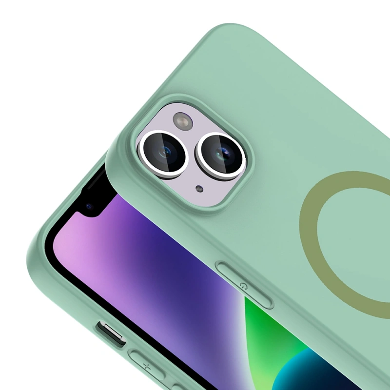 Apple iPhone 14 Kılıf M-Safe Şarj Özellikli Zore Aris Silikon Kapak