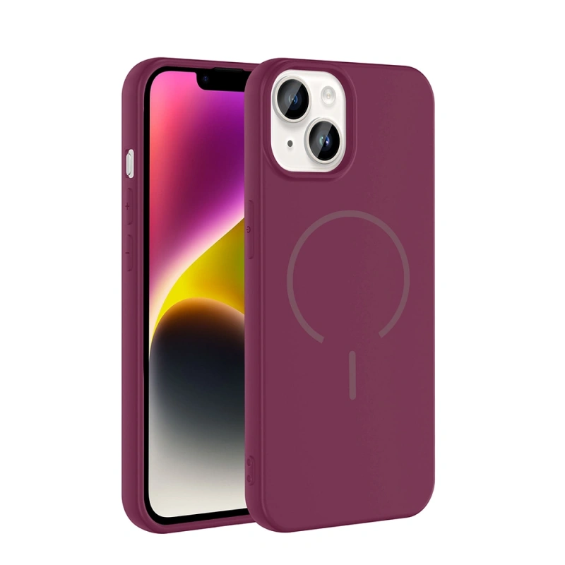 Apple iPhone 14 Kılıf M-safe Şarj Özellikli Zore Meta Kapak