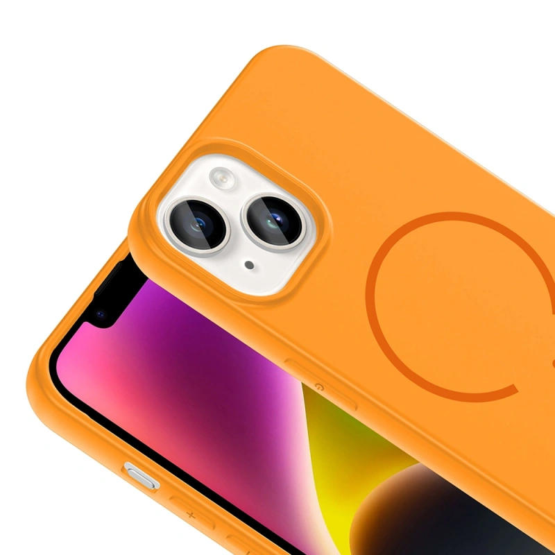 Apple iPhone 14 Kılıf M-safe Şarj Özellikli Zore Meta Kapak