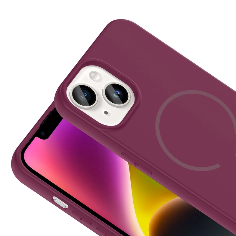 Apple iPhone 14 Kılıf M-safe Şarj Özellikli Zore Meta Kapak