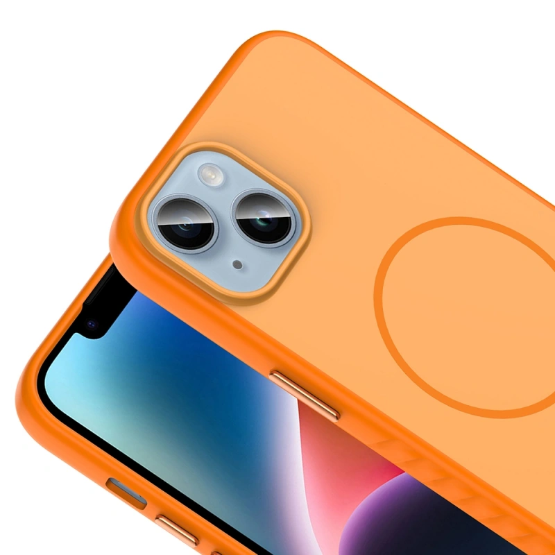 Apple iPhone 14 Kılıf M-safe Şarj Özellikli Zore Tea Kapak