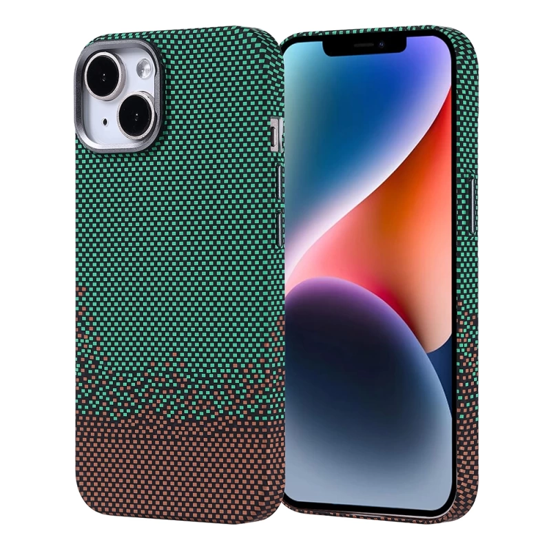 Apple iPhone 14 Kılıf M-safe Şarj Özellikli Karbon Fiber Görünümlü Zore Nekst Kapak