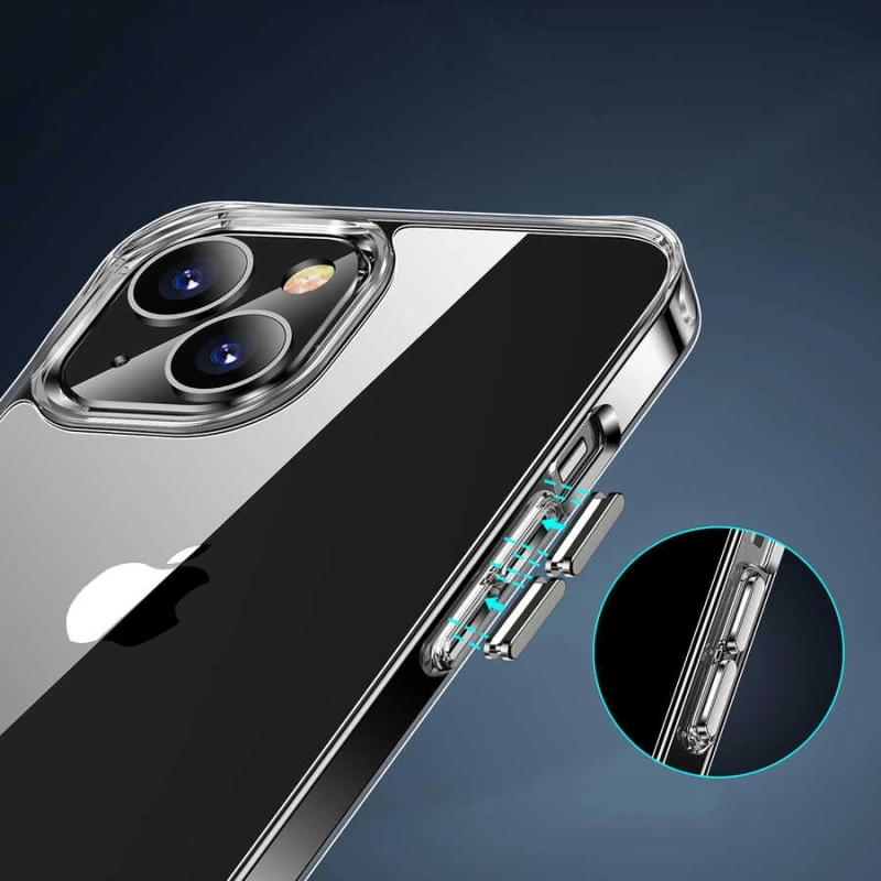 Apple iPhone 14 Kılıf Standlı Şeffaf Silikon Zore L-Stand Kapak