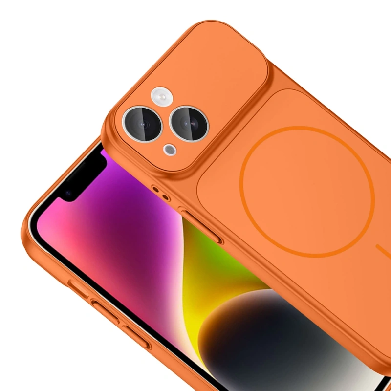 Apple iPhone 14 Kılıf Zore M-Safe Şarj Özellikli Kamera Korumalı Formen Kapak