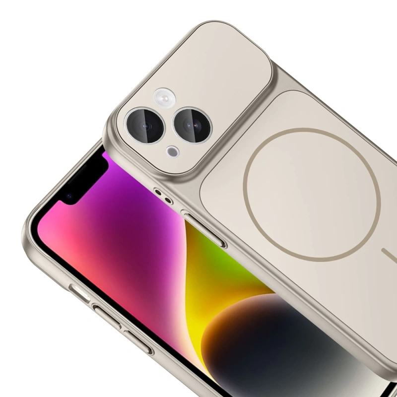 Apple iPhone 14 Kılıf Zore M-Safe Şarj Özellikli Kamera Korumalı Formen Kapak