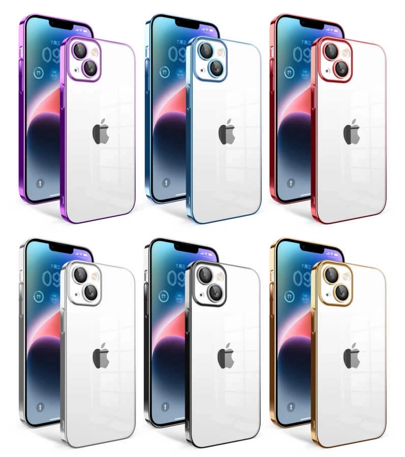 Apple iPhone 14 Plus Kılıf Kamera Korumalı Renkli Çerçeveli Zore Garaj Kapak