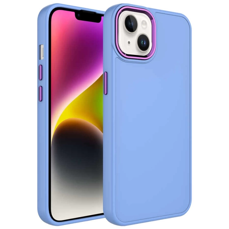 Apple iPhone 14 Plus Kılıf Metal Çerçeve ve Buton Tasarımlı Silikon Zore Luna Kapak