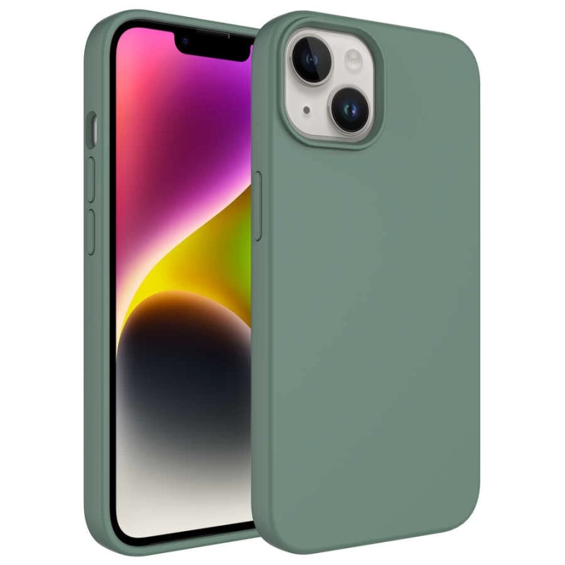 Apple iPhone 14 Plus Kılıf Sıvı Teknolojili Silinebilir Sert Zore Kivi Kapak