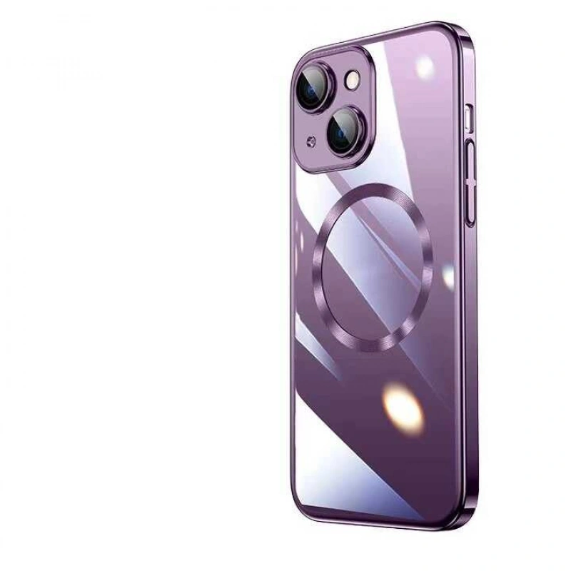 Apple iPhone 14 Plus Kılıf Wireless Şarj Özellikli Sert PC Zore Riksos M-safe Kapak