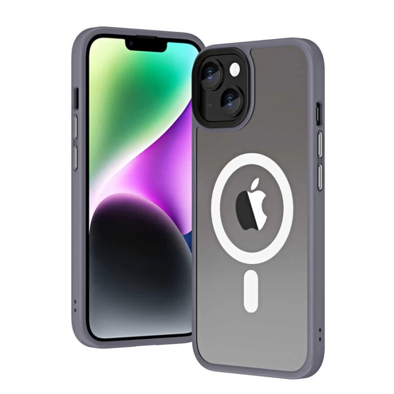 Apple iPhone 14 Plus Kılıf Wireless Şarj Özellikli Zore Hibrit M-safe Kapak