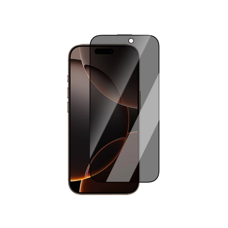 Apple iPhone 14 Pro CaseWorld Crystal Shadow Serisi Safir Coating 0.15mm 3D Privacy Temperli Cam Ekran Koruyucu