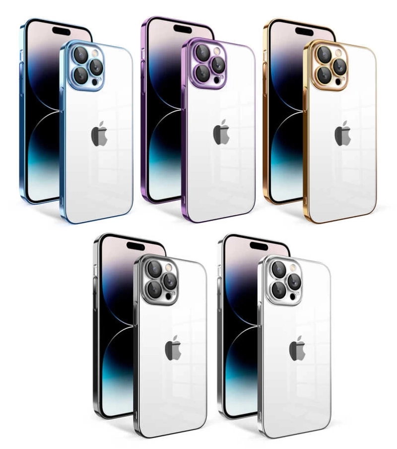 Apple iPhone 14 Pro Kılıf Kamera Korumalı Renkli Çerçeveli Zore Garaj Kapak
