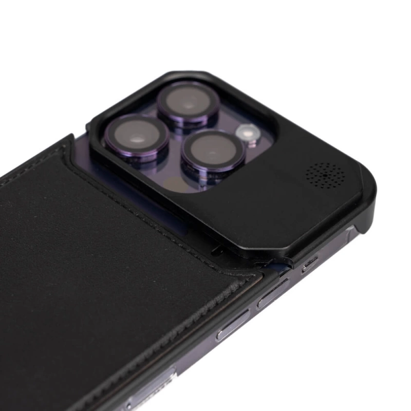 Apple iPhone 14 Pro Kılıf M-safe Şarj Özellikli Mekanizmalı Koku Hazneli Zore Mostar Kapak