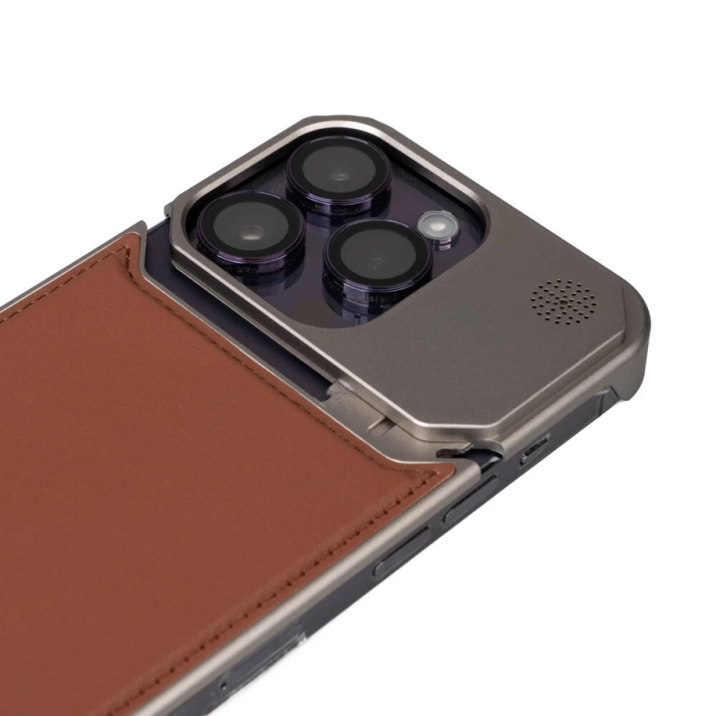 Apple iPhone 14 Pro Kılıf M-safe Şarj Özellikli Mekanizmalı Koku Hazneli Zore Mostar Kapak