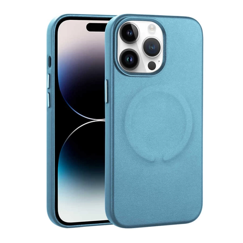 Apple iPhone 14 Pro Kılıf PU Deri M-safe Wireless Şarj Özellikli Zore Derix Kapak