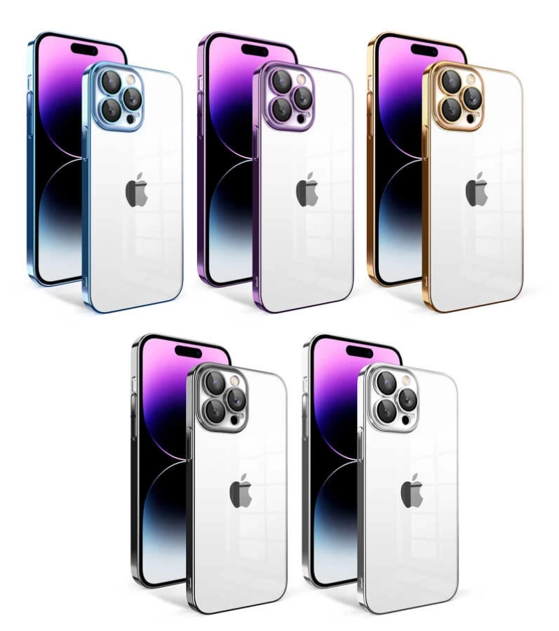 Apple iPhone 14 Pro Max Kılıf Kamera Korumalı Renkli Çerçeveli Zore Garaj Kapak