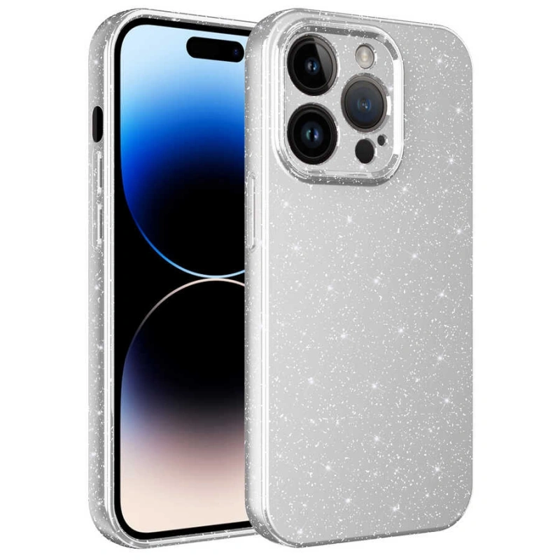 Apple iPhone 14 Pro Max Kılıf Kamera Korumalı Simli Lüks Zore Koton Kapak