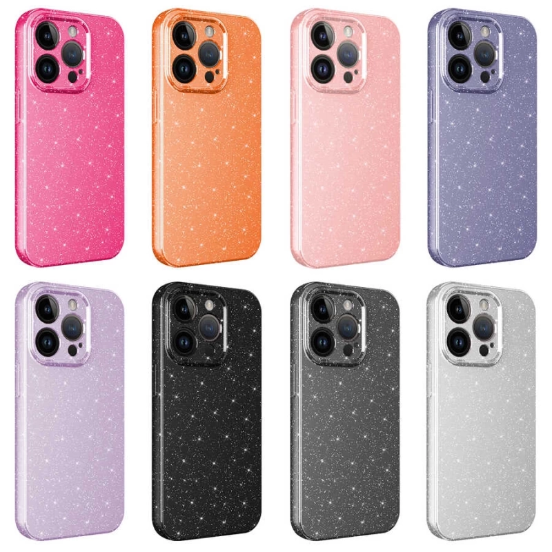 Apple iPhone 14 Pro Max Kılıf Kamera Korumalı Simli Lüks Zore Koton Kapak