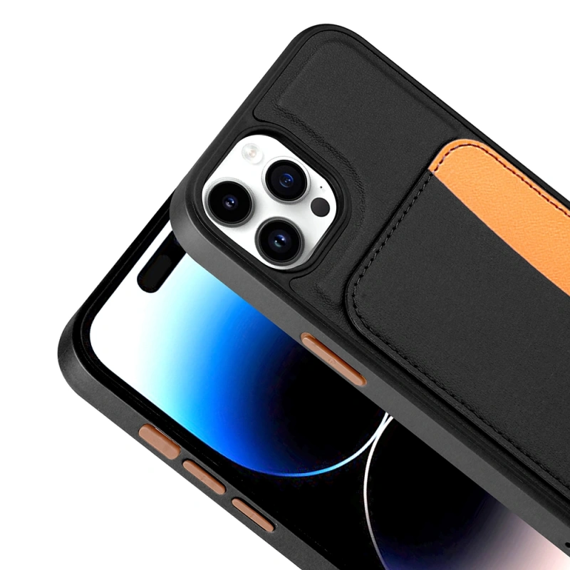 Apple iPhone 14 Pro Max Kılıf Kartlıklı Zore X-Kart Silikon Kapak