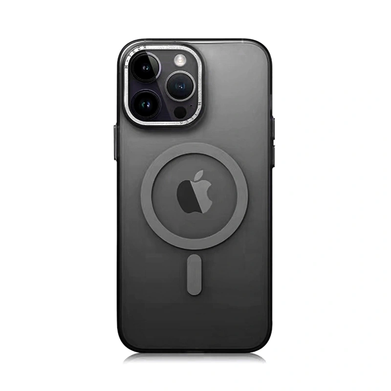 Apple iPhone 14 Pro Max Kılıf M-safe Şarj Özellikli Buzlu Sert PC Zore Tuval Kapak