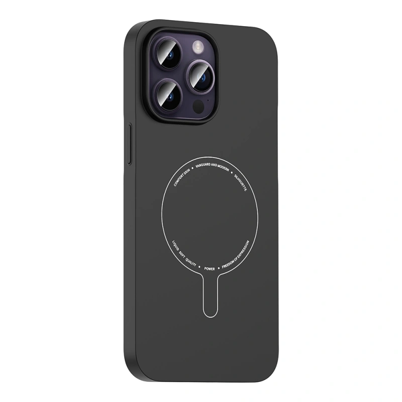 Apple iPhone 14 Pro Max Kılıf M-Safe Şarj Özellikli Kamera Korumalı Zore Elio Sert PC Kapak