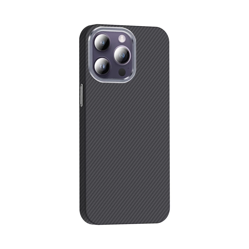 Apple iPhone 14 Pro Max Kılıf M-safe Şarj Özellikli Karbon Fiber Görünümlü Zore Gros Kapak