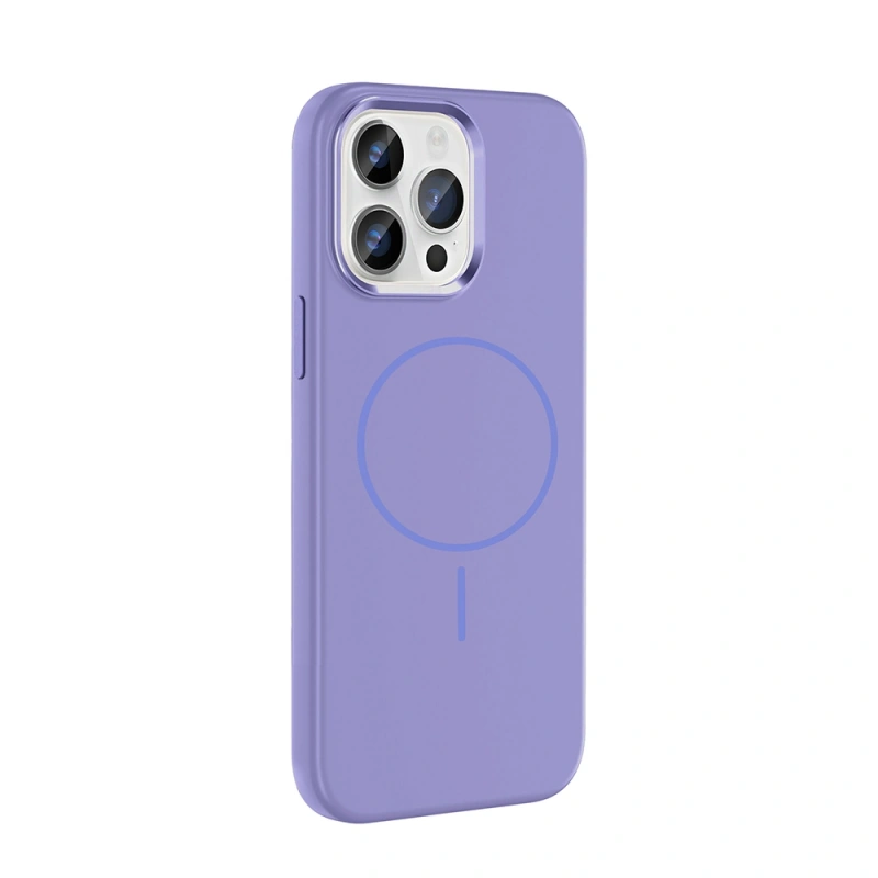 Apple iPhone 14 Pro Max Kılıf M-Safe Şarj Özellikli Metal Kamera Çerçeveli Zore Edi Silikon Kapak