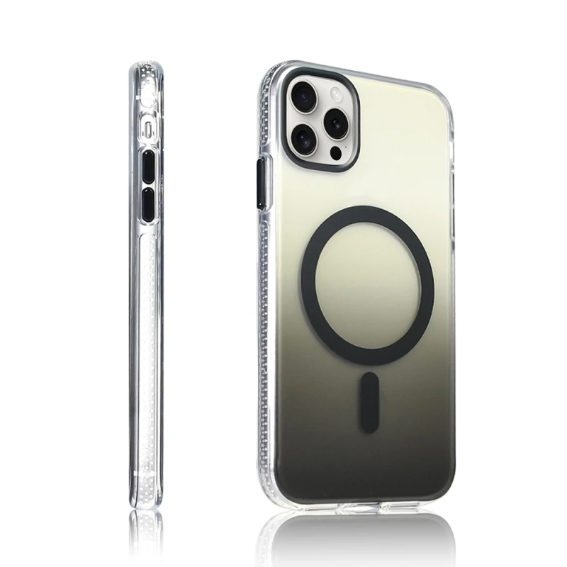 Apple iPhone 14 Pro Max Kılıf M-safe Şarj Özellikli Transparan Renk Geçişli Zore Toros Kapak