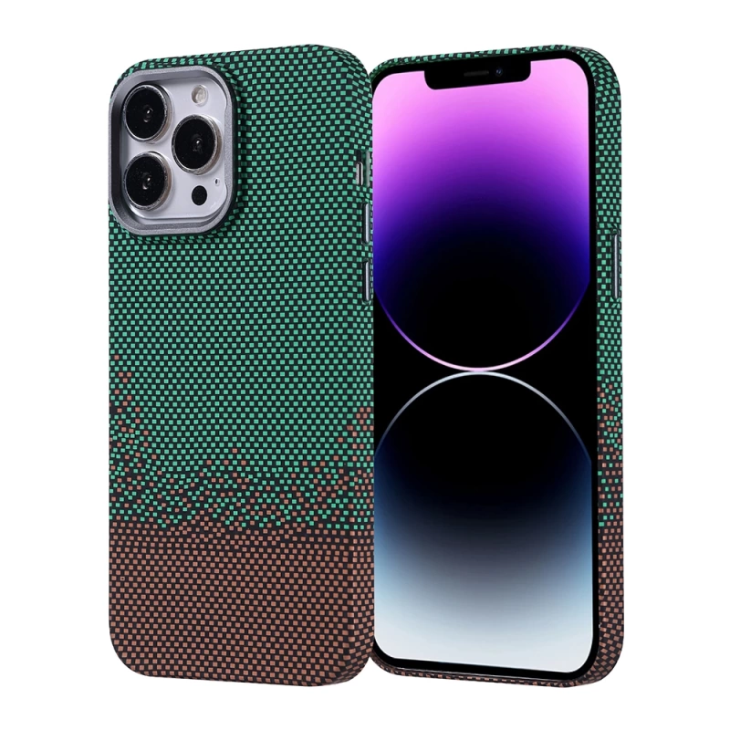 Apple iPhone 14 Pro Max Kılıf M-safe Şarj Özellikli Karbon Fiber Görünümlü Zore Nekst Kapak