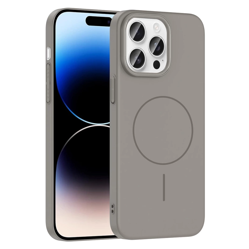 Apple iPhone 14 Pro Max Kılıf M-safe Şarj Özellikli Zore Ruby Sert Kapak