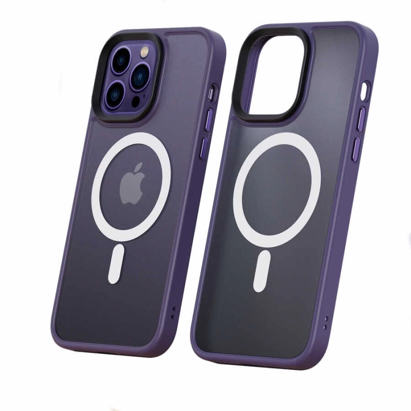 Apple iPhone 14 Pro Max  Kılıf Wireless Şarj Özellikli Zore Hibrit M-safe Kapak