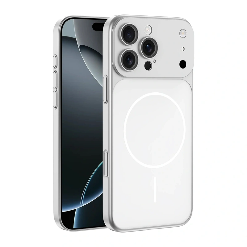 Apple iPhone 14 Pro Max Kılıf Zore M-Safe Şarj Özellikli Kamera Korumalı Spark Kapak