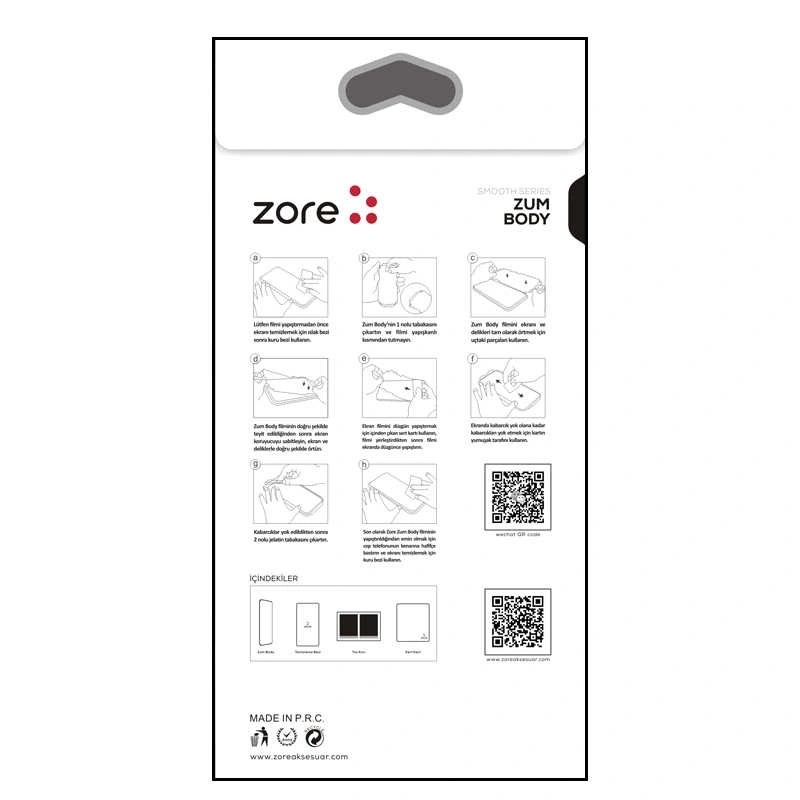 Apple iPhone 14 Pro Max Zore Mat Zum Body Arka Koruyucu