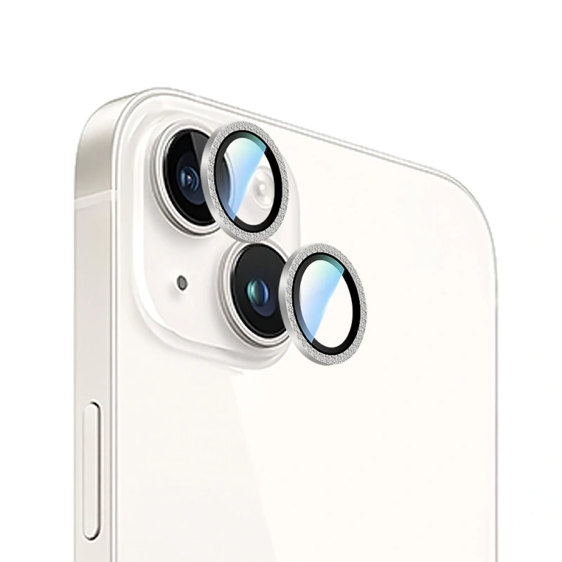 Apple iPhone 15 CaseWorld Alloy Sparkling Diamond Serisi Taşlı Lens Koruyucu