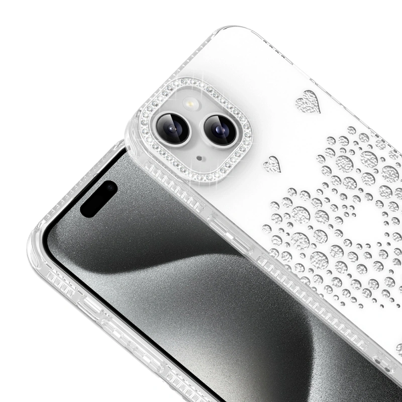 Apple iPhone 15 Kılıf Damla Taşlı Zore Rivas Sert PC Kapak