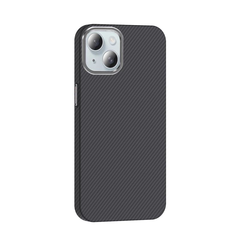 Apple iPhone 15 Kılıf M-safe Şarj Özellikli Karbon Fiber Görünümlü Zore Gros Kapak