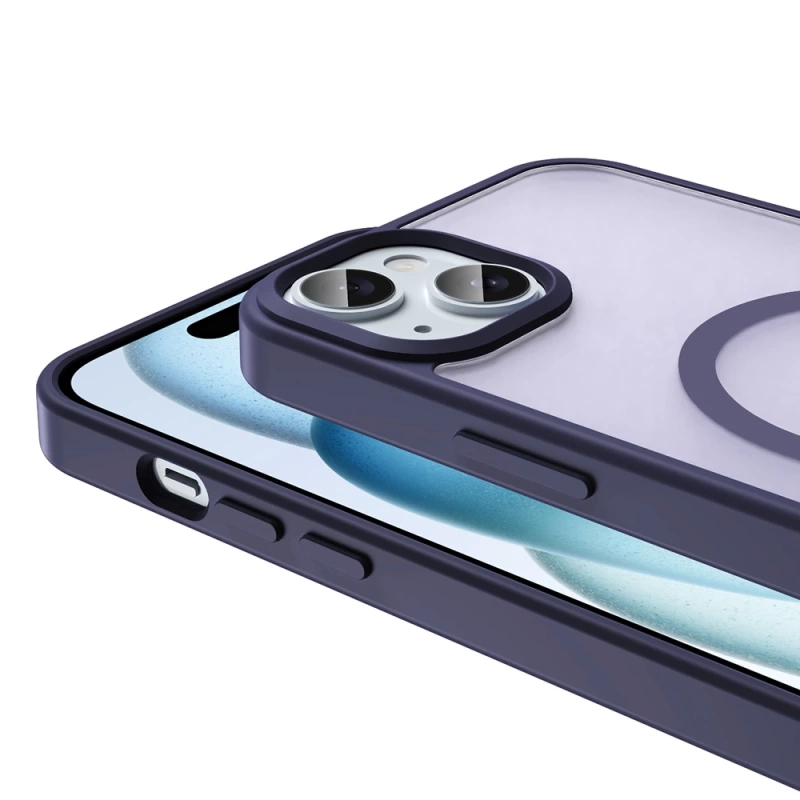 Apple iPhone 15 Kılıf M-safe Şarj Özellikli Mat Arka Yüzey Zore Sio Kapak