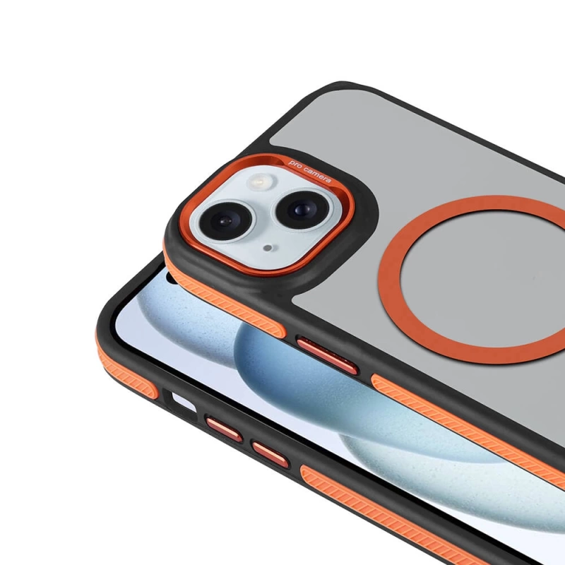 Apple iPhone 15 Kılıf M-safe Şarj Özellikli Mat Görünümlü Zore Solo Kapak