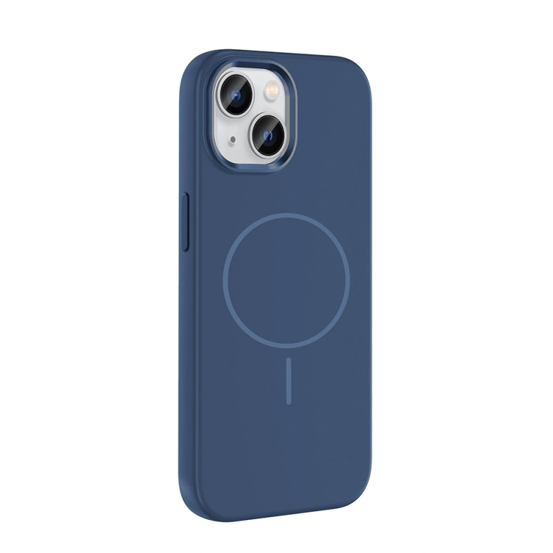 Apple iPhone 15 Kılıf M-Safe Şarj Özellikli Metal Kamera Çerçeveli Zore Edi Silikon Kapak