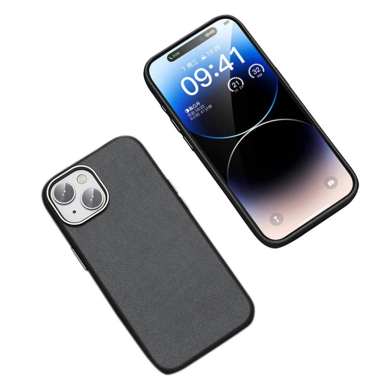 Apple iPhone 15 Kılıf M-safe Şarj Özellikli PU Deri Zore Adora Kapak