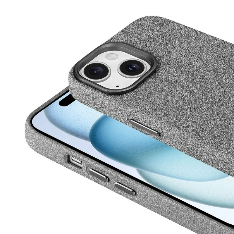 Apple iPhone 15 Kılıf M-safe Şarj Özellikli PU Deri Zore Adora Kapak