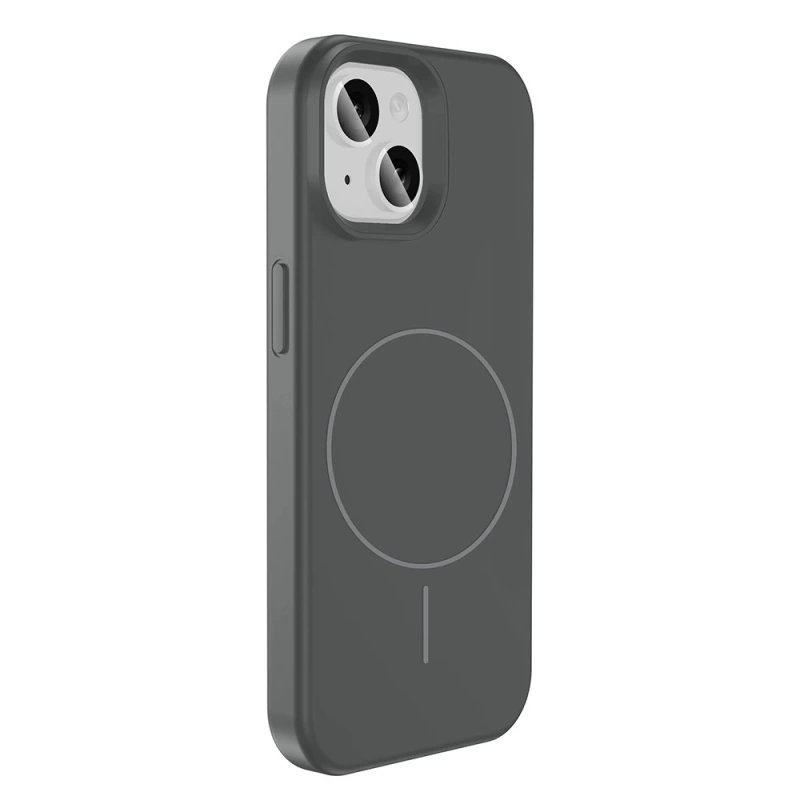 Apple iPhone 15 Kılıf M-safe Şarj Özellikli Sıvı Teknolojili Silinebilir Sert Zore Kivi Kapak