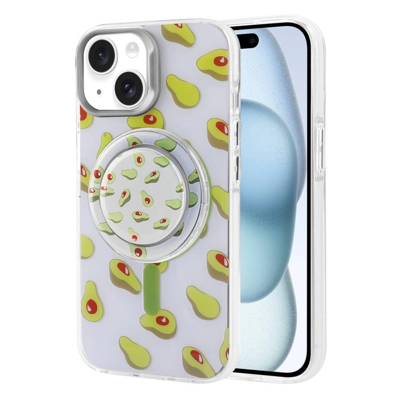 Apple iPhone 15 Kılıf M-safe Şarj Özellikli Tak-Çıkar Pop Soketli Zore Tiktok Kapak