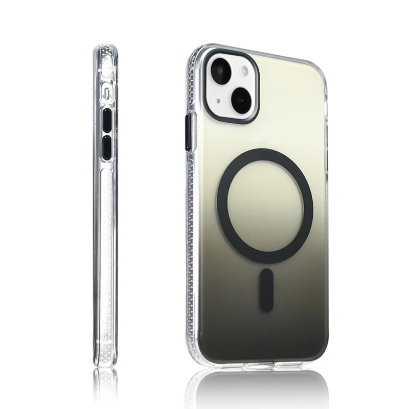 Apple iPhone 15 Kılıf M-safe Şarj Özellikli Transparan Renk Geçişli Zore Toros Kapak