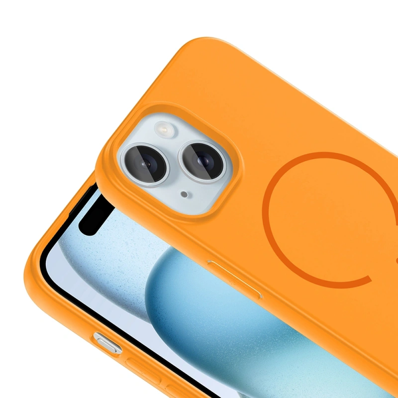 Apple iPhone 15 Kılıf M-safe Şarj Özellikli Zore Meta Kapak