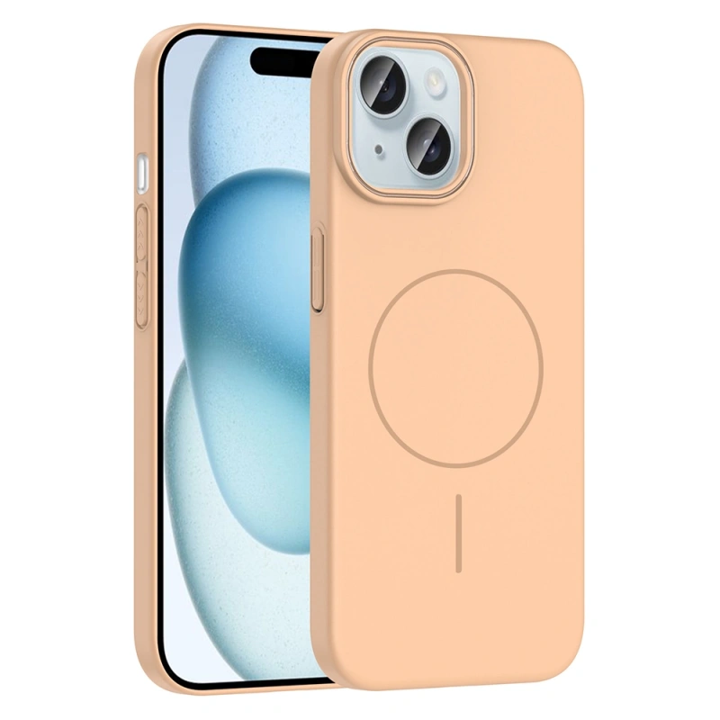 Apple iPhone 15 Kılıf M-safe Şarj Özellikli Zore Ruby Sert Kapak