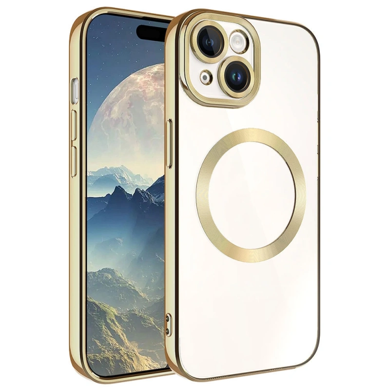 Apple iPhone 15 Kılıf M-safe Wireless Şarj Özellikli Zore Setro Silikon