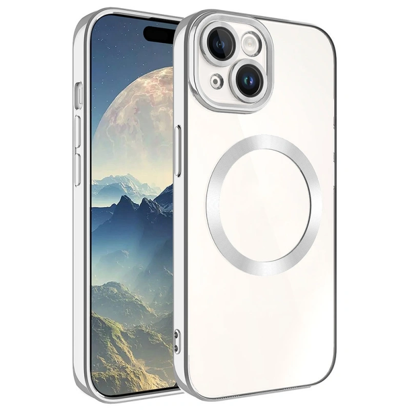 Apple iPhone 15 Kılıf M-safe Wireless Şarj Özellikli Zore Setro Silikon