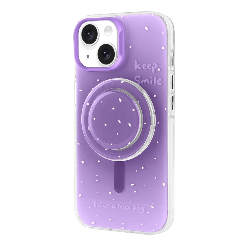 Apple iPhone 15 Kılıf M-safe Şarj Özellikli Tak-Çıkar Pop Soketli Zore Tiktok Kapak