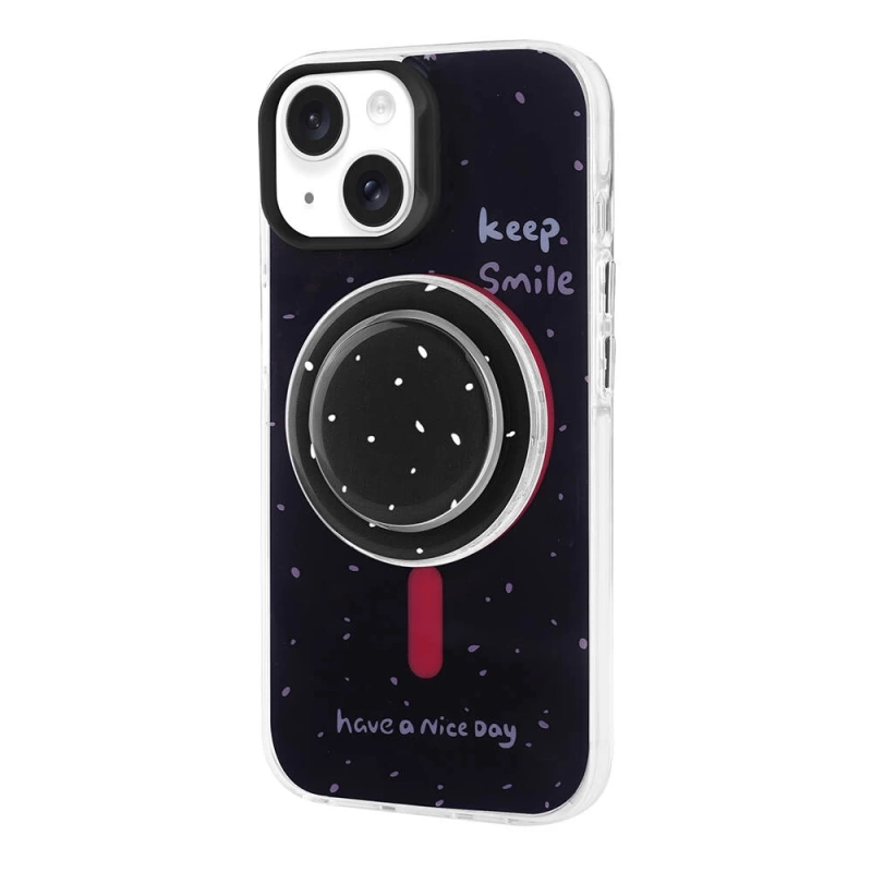 Apple iPhone 15 Kılıf M-safe Şarj Özellikli Tak-Çıkar Pop Soketli Zore Tiktok Kapak